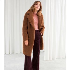 & Other Stories Faux Shearling Teddy Coat size 0